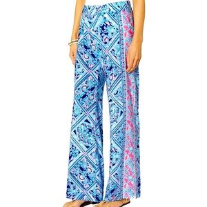 Lilly Pulitzer NWT 33" Bal Harbour Palazzo Pants Meet Me On The Dock Size XXS